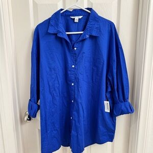 Old Navy Women's Royal Blue Button-Down Shirt